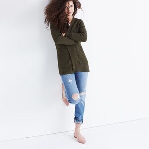 Madewell Midland olive green cardigan, small